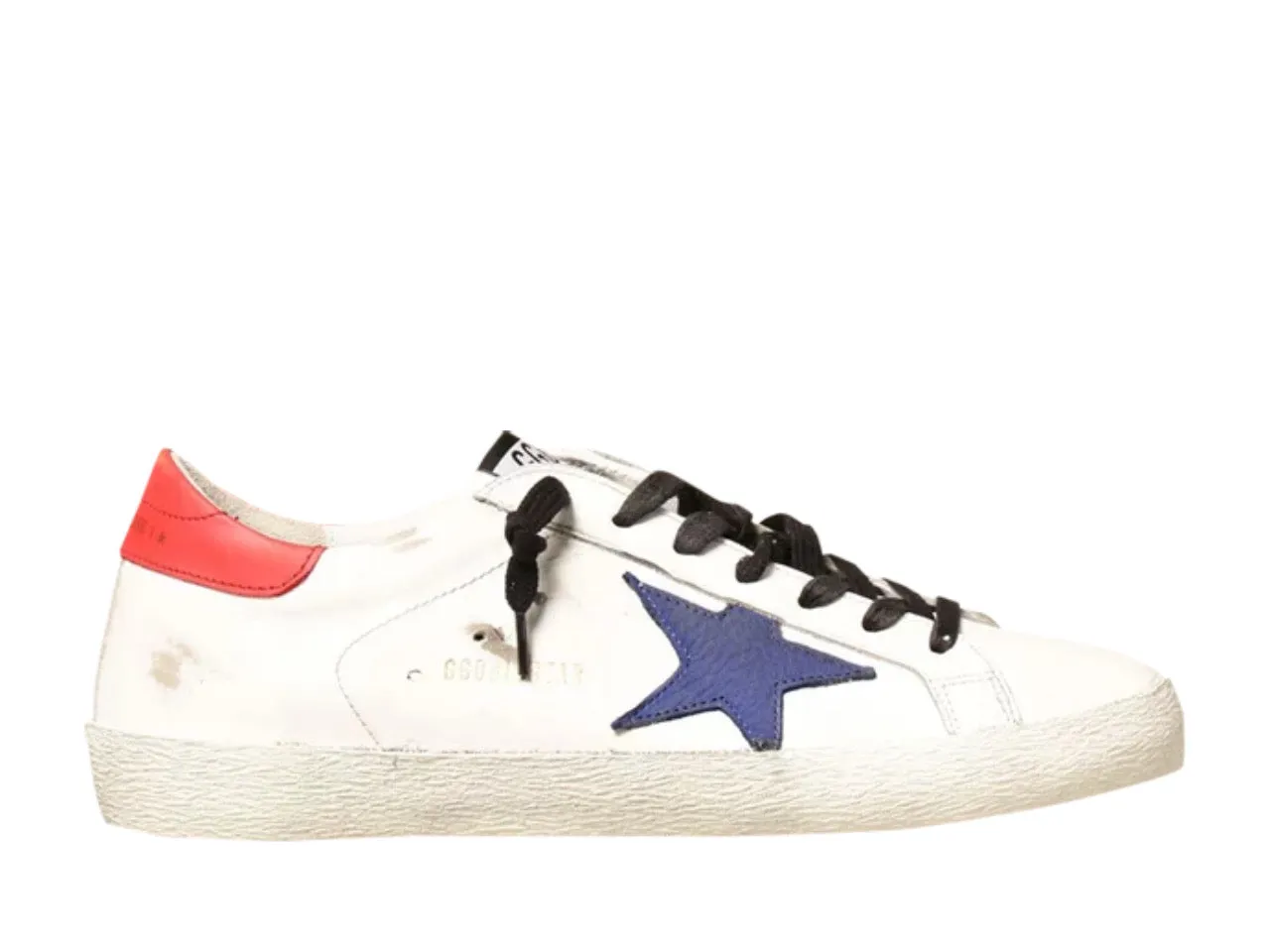 Eco Friendly Fabric Golden Goose Superstar White Bluette Red