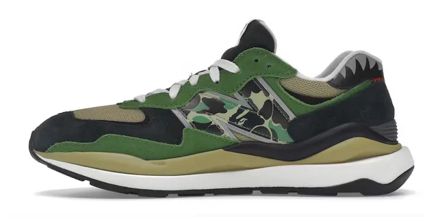 Refined performance Recycled Fiber Upper New Balance 57/40 BAPE Green