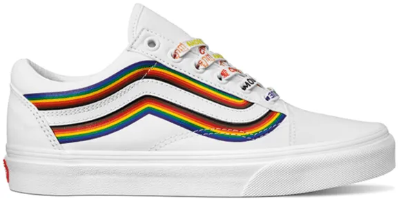 Sleek Style portable Vans Old Skool Pride White/True White