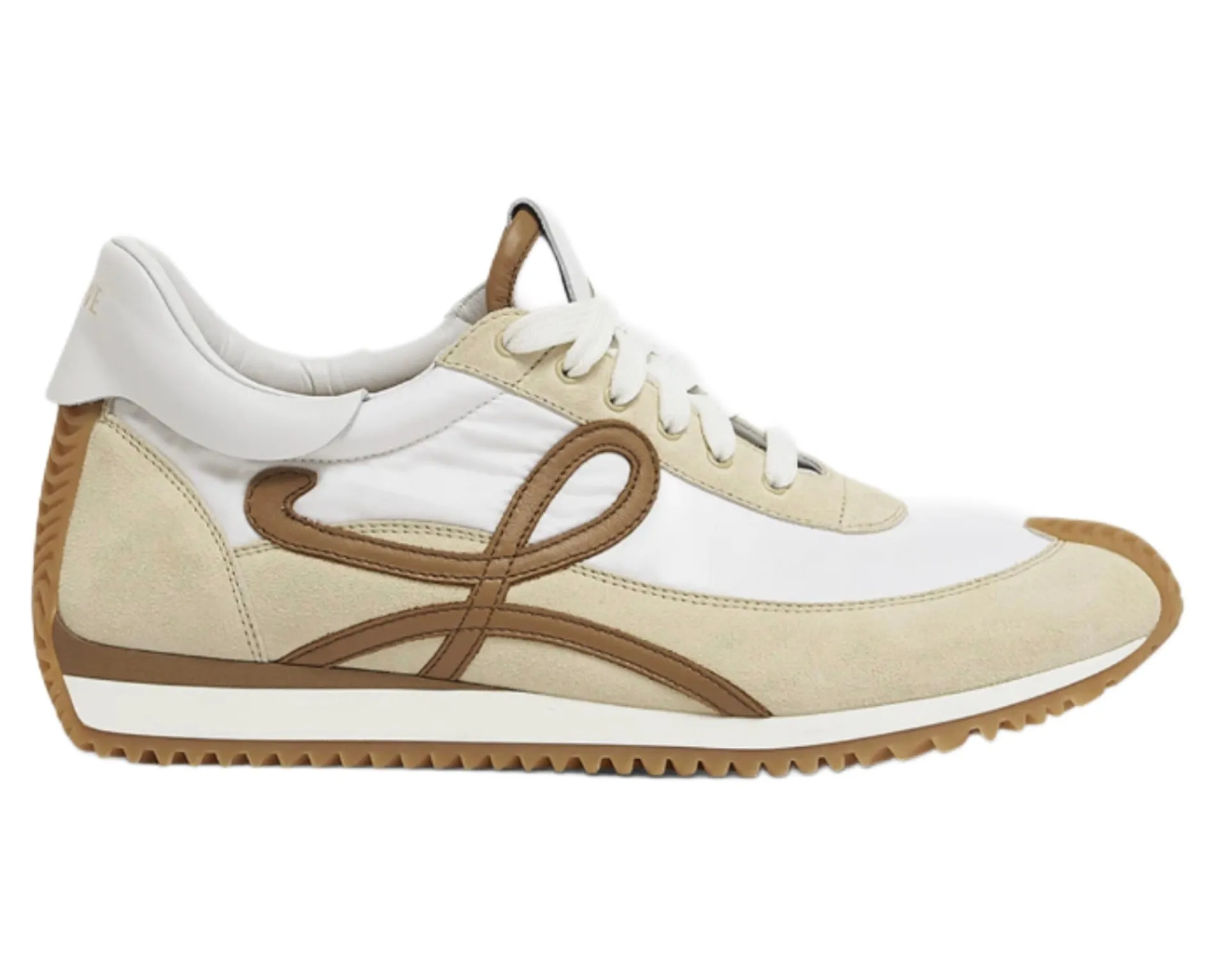Casual Style LOEWE Flow Runner Beige White Suede
