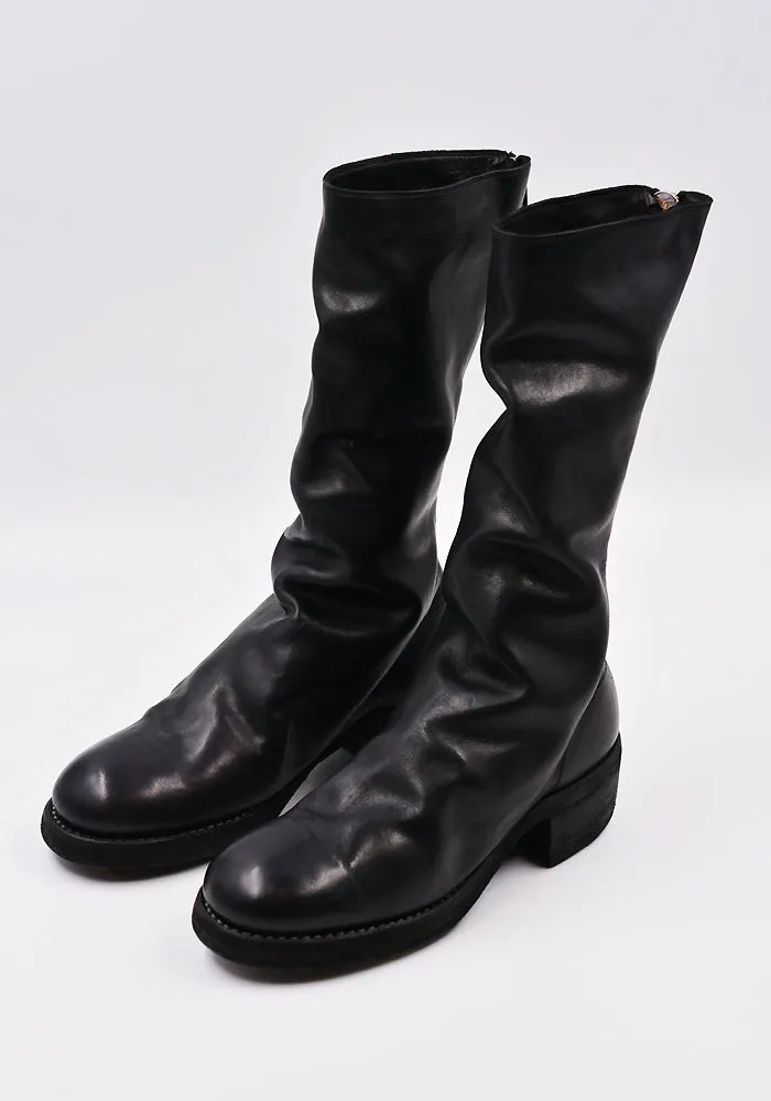 Mind Ease GUIDI 789Z SOFT HORSE FULL GRAIN LEATHER HIGH ZIP BOOTS BLACK