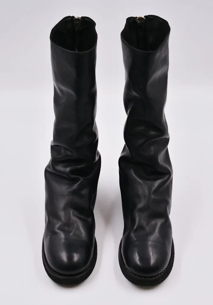 GUIDI 789Z SOFT HORSE FULL GRAIN LEATHER HIGH ZIP BOOTS BLACK Heat Guard Sky View