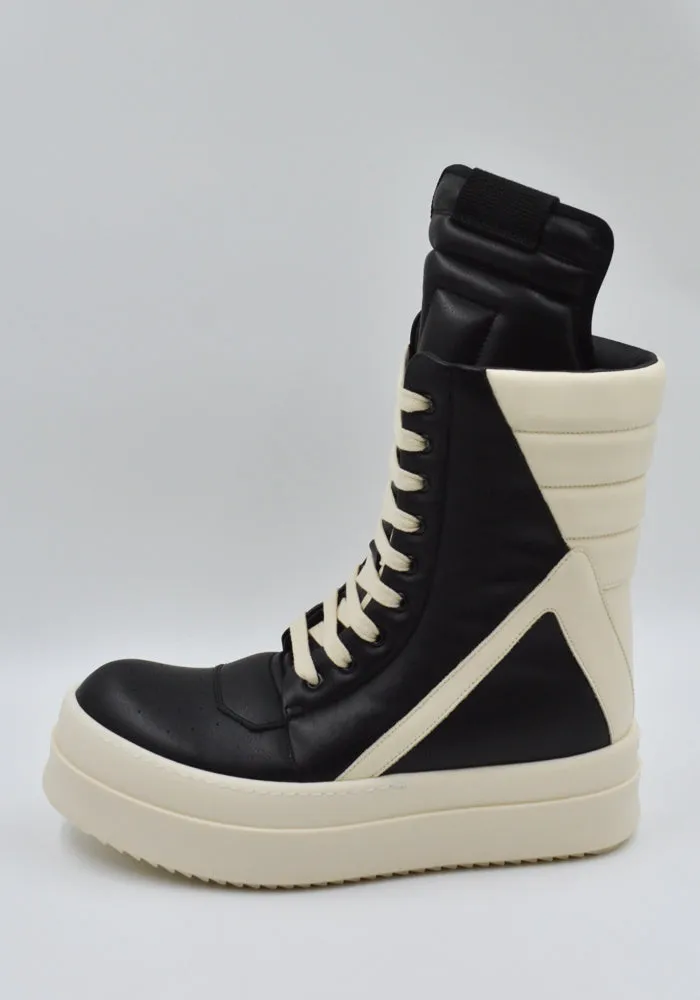 Dynamic Sole Agile Motion RICK OWENS MEN RR01E5855 LCO MEGA GEOBASKET SNEAKERS BLACK/MILK