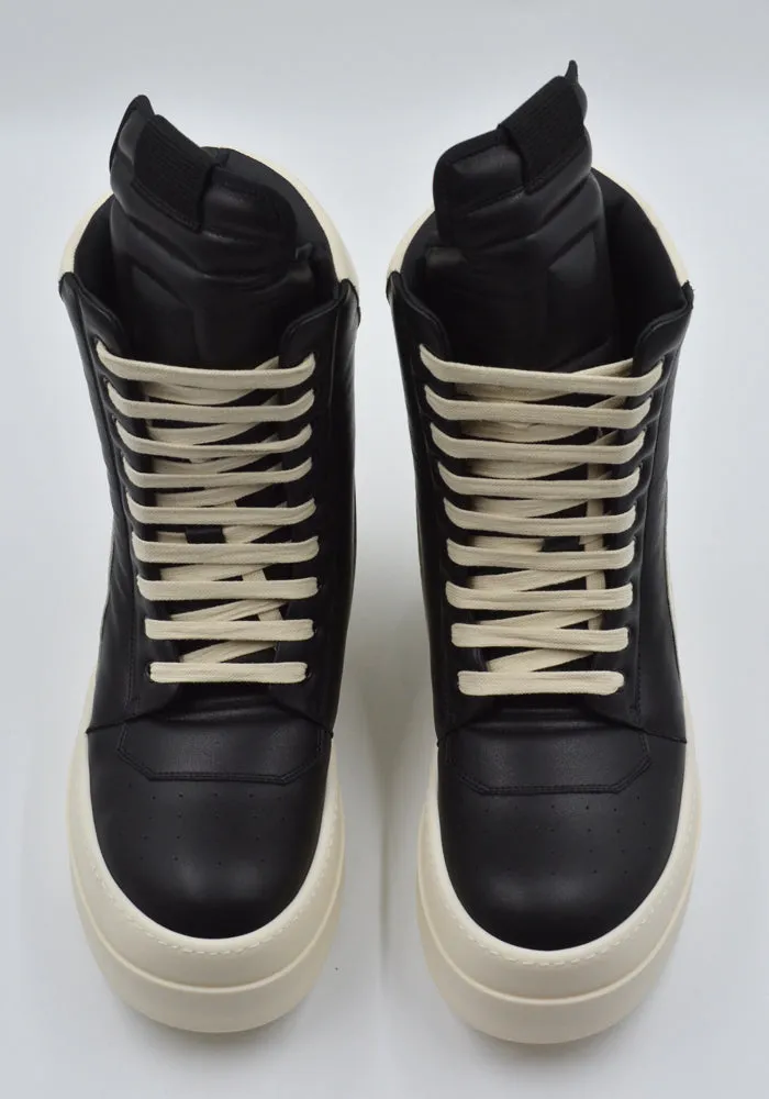 Weather resistant RICK OWENS MEN RR01E5855 LCO MEGA GEOBASKET SNEAKERS BLACK/MILK