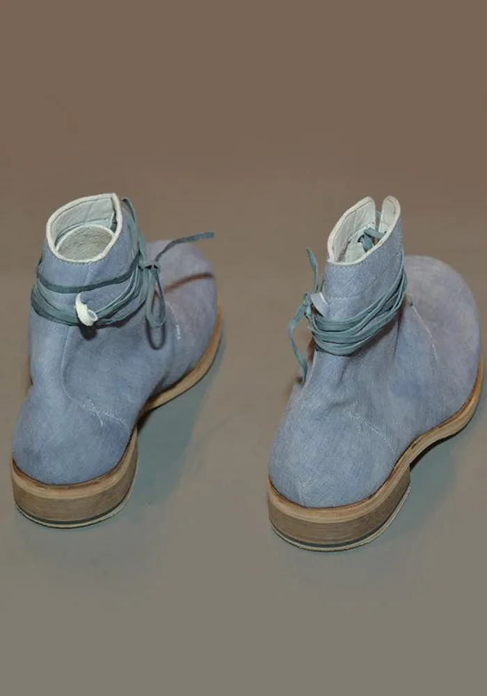 IS BY INDIVIDUAL SENTIMENTS MENS 5 HOLE LEATHER BOOTS BLUE-GREY Heat Dissipation Technology Sports use