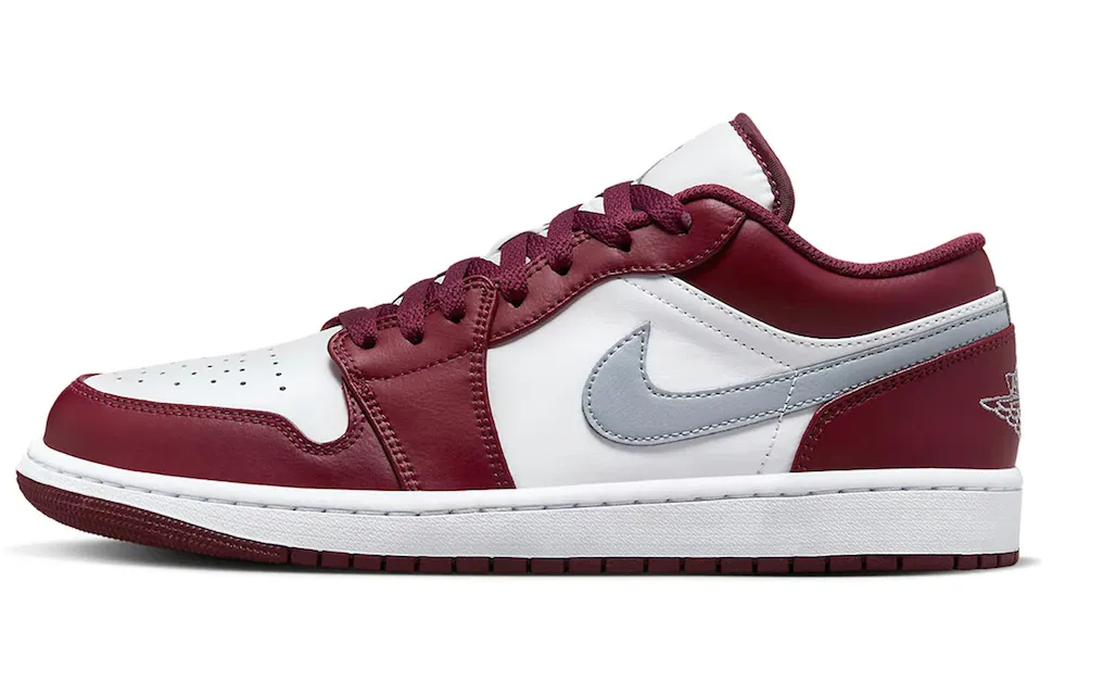 Jordan 1 Low White Bordeaux Elastic Goring System Airflow Channel Tech