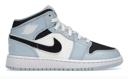 Jordan 1 Mid Ice Blue (GS) Slip Easy