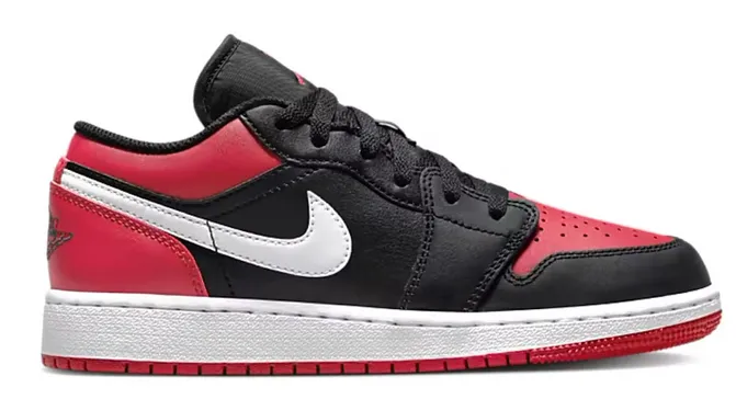 Multi Density Rubber Cozy Fit Jordan 1 Low Alternate Bred Toe (GS)