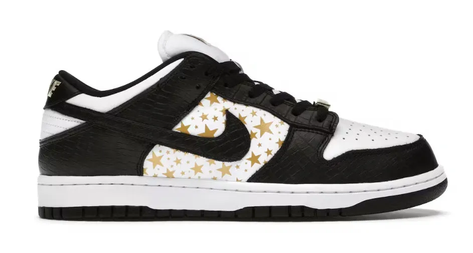 Comfortable Run Nike SB Dunk Low Supreme Stars White Black