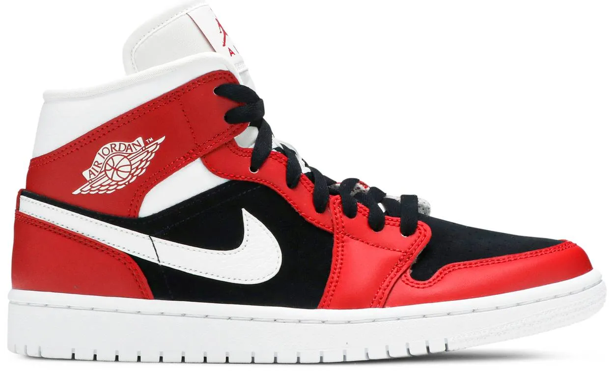 Air Jordan 1 Mid Gym Red Black (W) Comfortable Flex