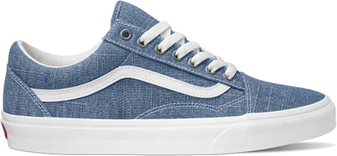 Flexible Sole Skate Step Ready Vans Old Skool Threaded Denim Blue/White