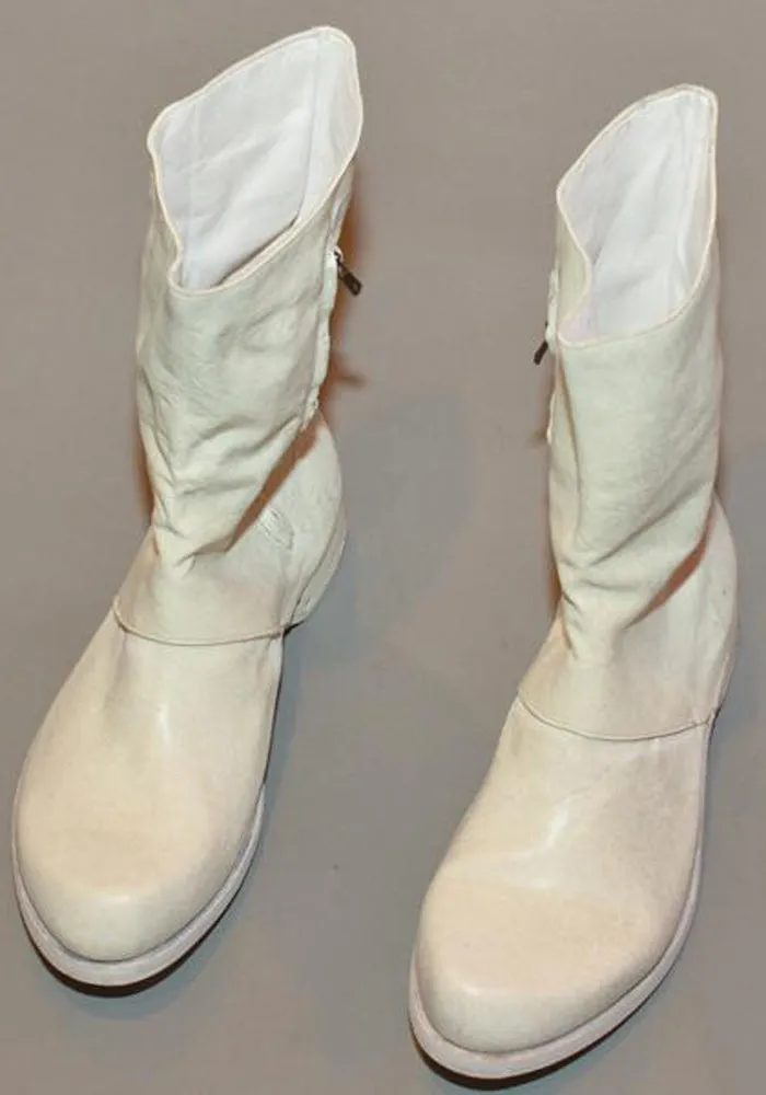 Lace Up Design IS BY INDIVIDUAL SENTIMENTS MENS SIDE ZIP BOOTS DIRTY WHITE