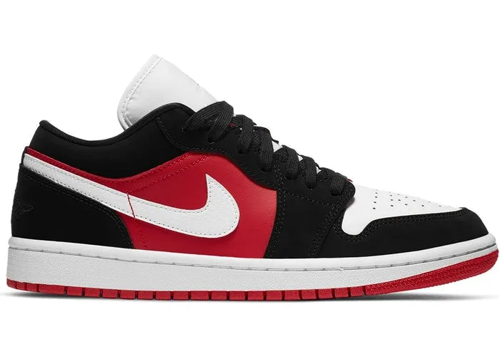Jordan 1 Low Black White Gym Red Bulls (W) Ventilation Channel Tech Cross Training Optimized