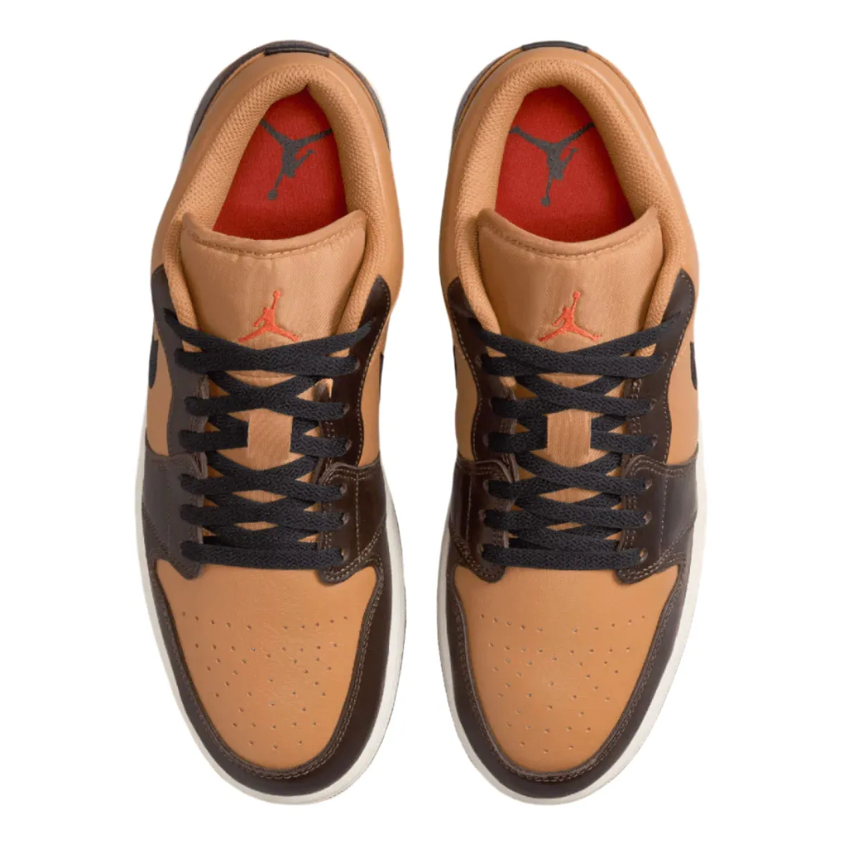 Jordan 1 Low SE Flax Black Baroque Brown Durable TPR Outsole Comfortable Wear