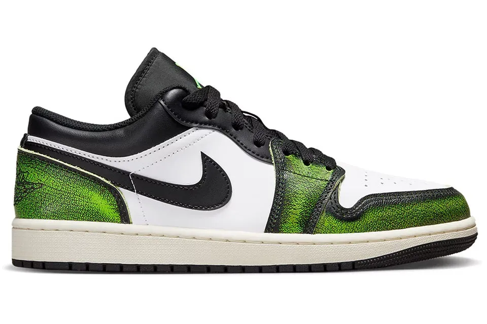 Jordan 1 Low Wear Away Electric Green Ankle Hugging Collar