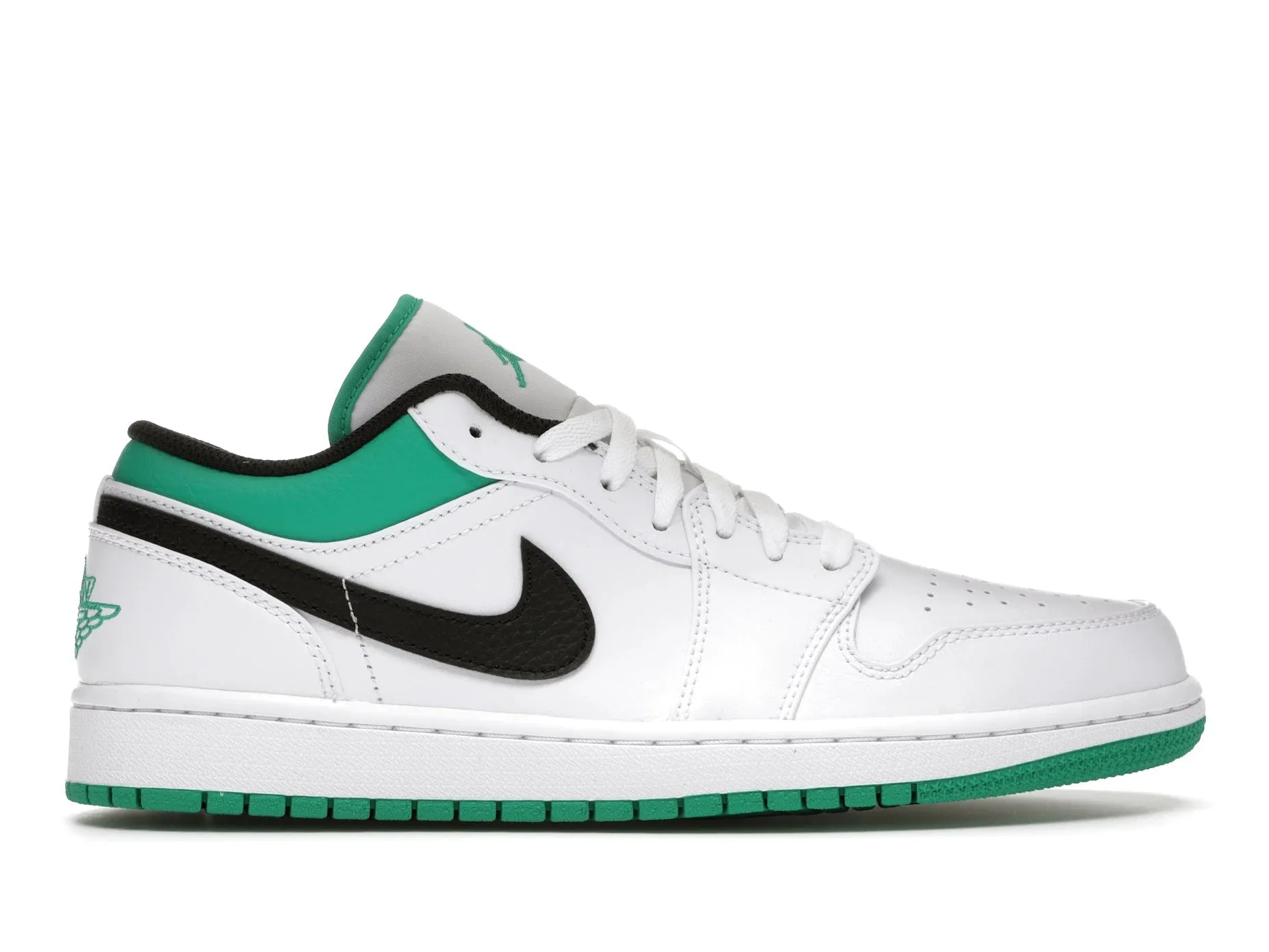 Jordan 1 Low White Lucky Green Black Unbeatable comfort Elasticity