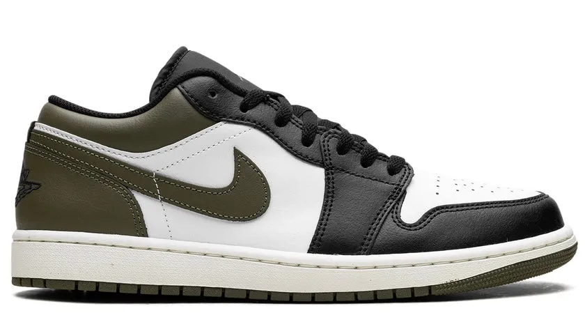 Jordan 1 LowBlack Toe Medium Olive Balanced Cushioning