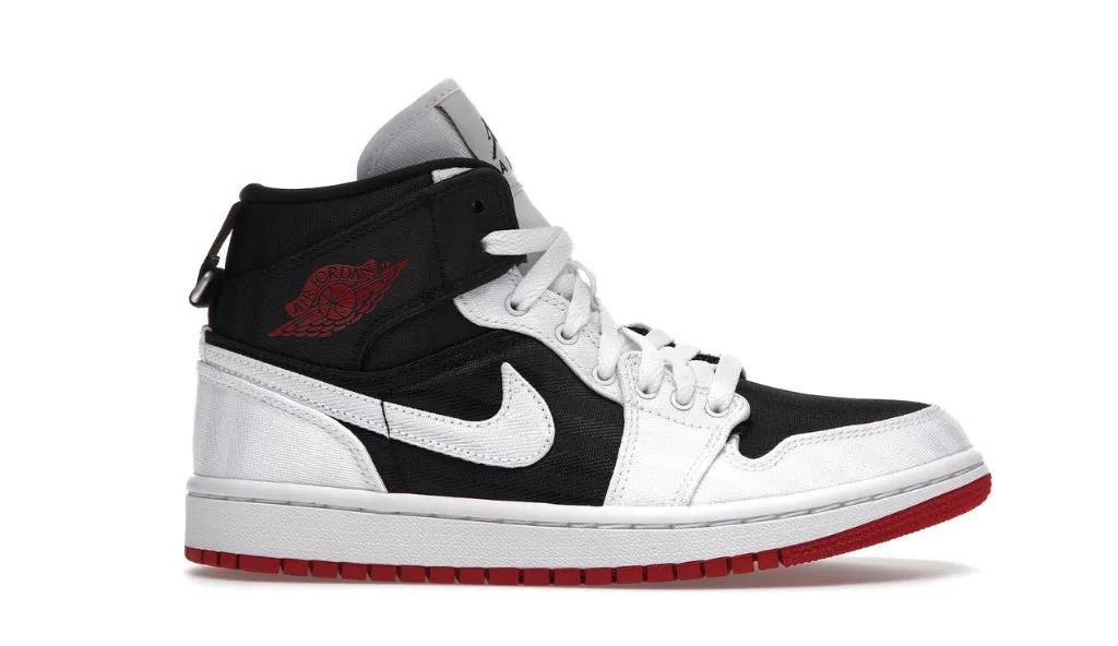 Jordan 1 Mid SE Utility Canvas White Black Gym Red (W) Comfort Fit Technology Foam Comfort