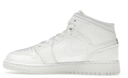 Jordan 1 Mid Triple White (2023) (GS) Core Comfort training performance