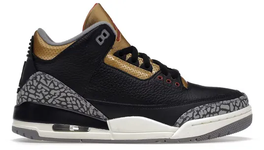 Jordan 3 Retro Black Cement Gold (W) Simple Comfort Lightweight Build