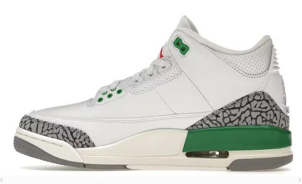 Textured Grip Arch Support Footbeds Jordan 3 Retro Lucky Green (Women's)