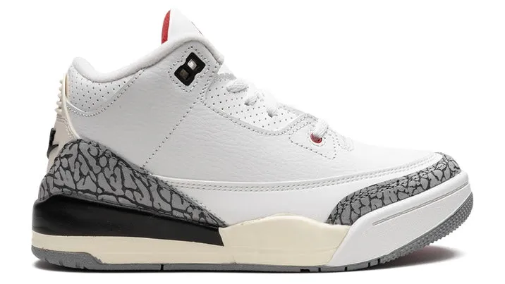 Comfort Cushioning Premium materials Jordan 3 Retro White Cement Reimagined (PS)