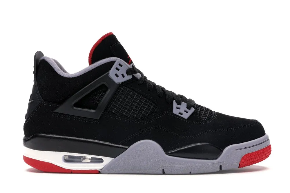 Jordan 4 Bred 2019 (YOUTH) Recycled Rubber Sole Sport Fashion