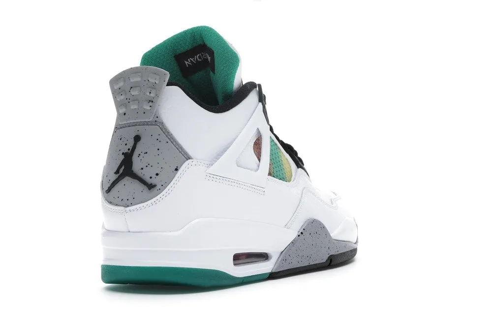 Breathable Vamp Stretch tongue Jordan 4 Retro Lucid Green Rasta (W)