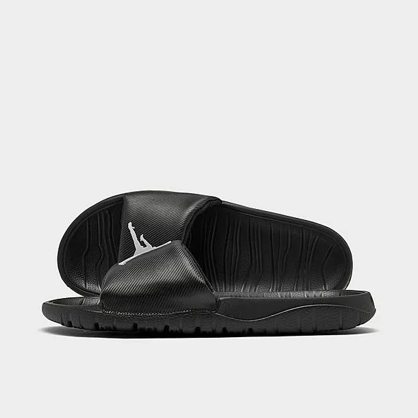 Jordan Break Slides Black Microfiber Heel Counter