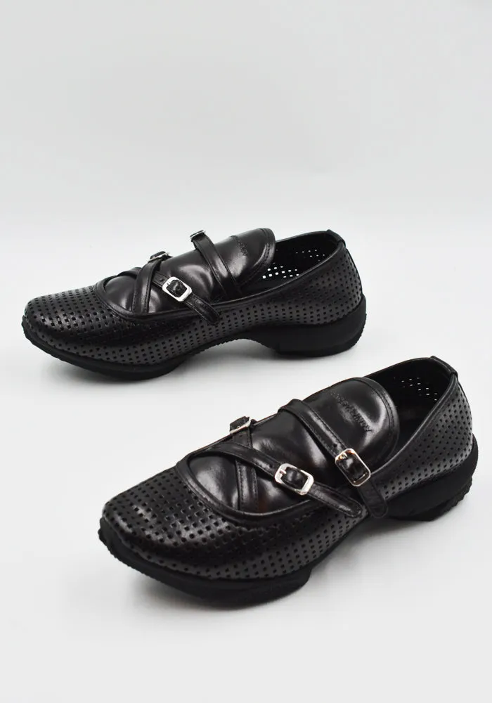 Breathable Material KIKO KOSTADINOV WOMEN KKWSS25FT02-159 SONIA BUCKLED LOAFER PERFORATED BLACK (New Season SS25)