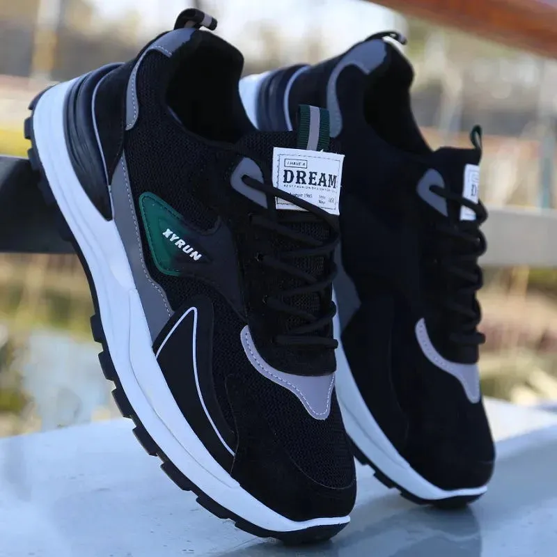 Knee - high boots style Fashion Men's Shoes Mesh Breathable Casual Sneakers Lace Up Comfort Running Shoes for Men Luxury Tennis Shoes Zapatillas Hombre