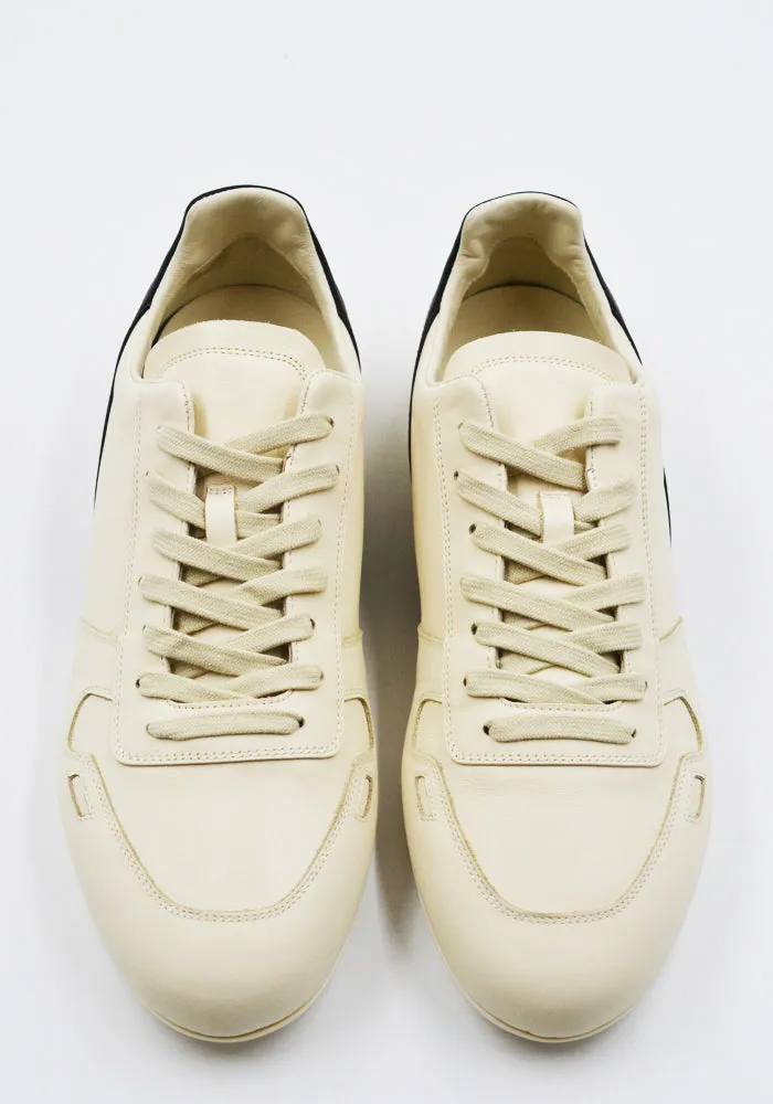 RICK OWENS MEN RU02E1889 LCO MINIMAL SNEAKERS MILK/BLACK/MILK (New Arrivals FW25) Slip On Slim flair