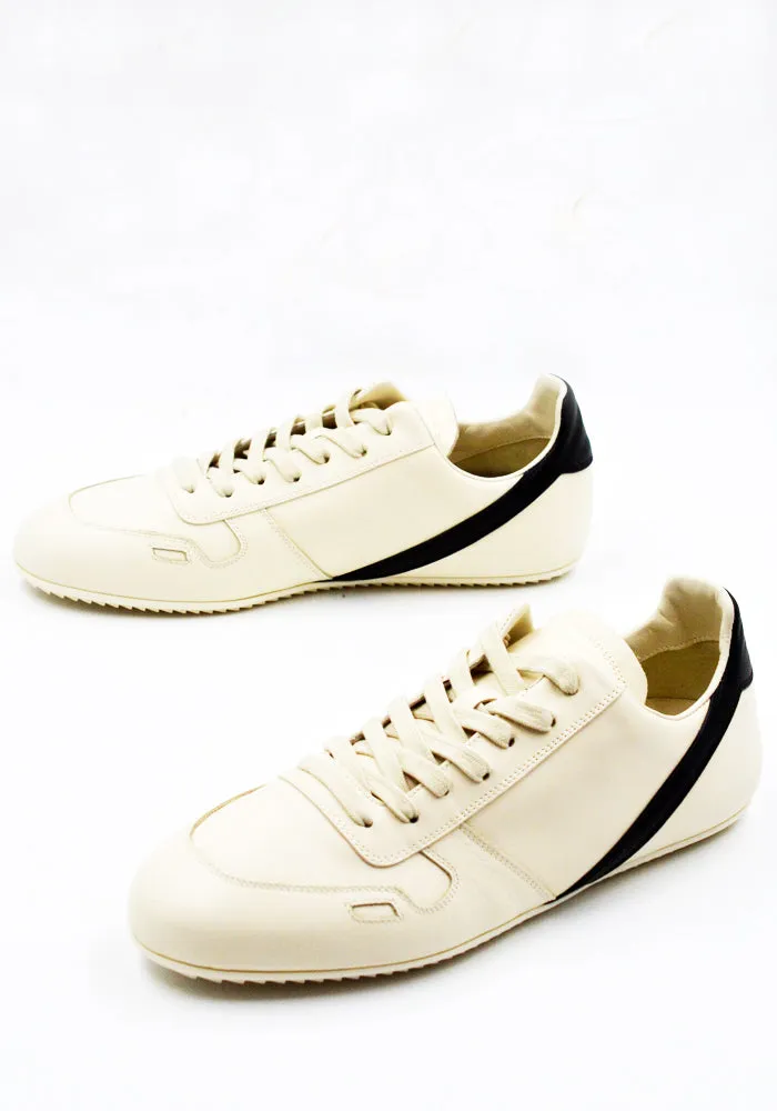 RICK OWENS MEN RU02E1889 LCO MINIMAL SNEAKERS MILK/BLACK/MILK (New Arrivals FW25) Stitch Down Construction