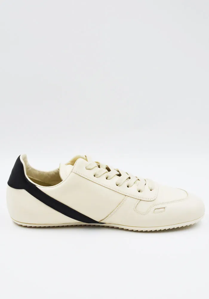 RICK OWENS MEN RU02E1889 LCO MINIMAL SNEAKERS MILK/BLACK/MILK (New Arrivals FW25) Perforated Tongue