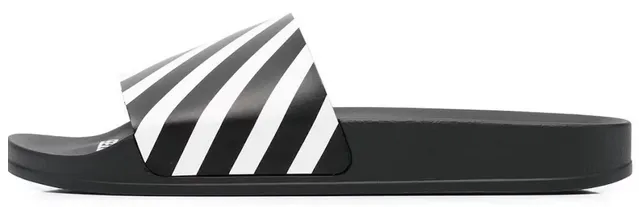 OFF-WHITE Diag Slider Black White Tear Resistant Mesh Relax Vibe
