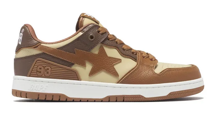 stretchy design A Bathing Ape Sk8 Sta Brown Beige