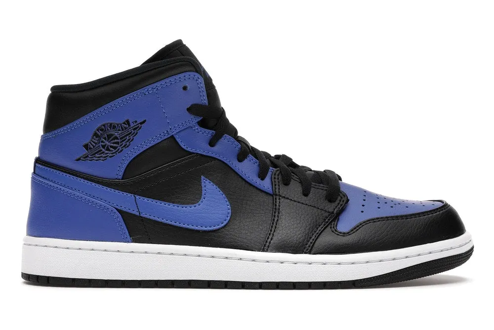 Jordan 1 Mid Black Royal Tumbled Leather Molded Heel Cushion