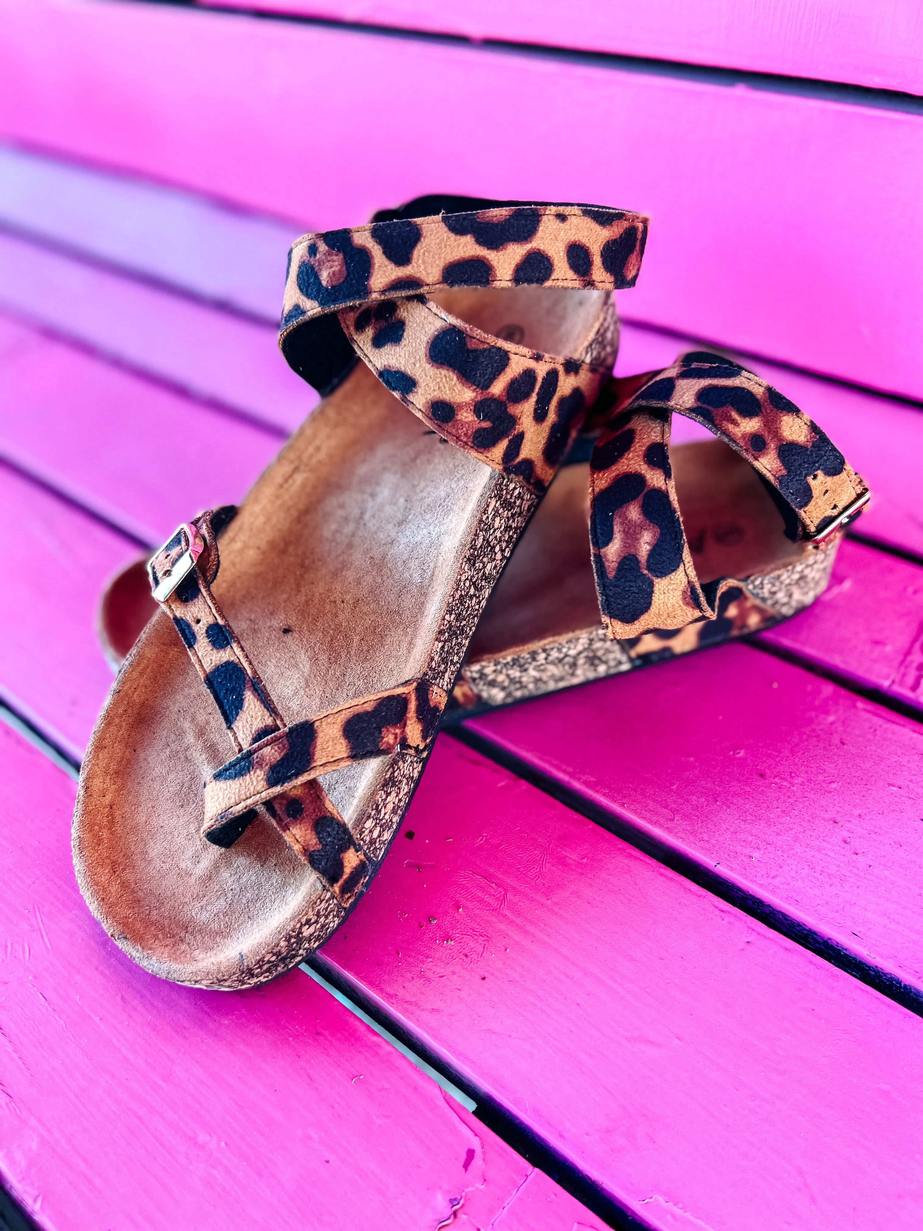 Leopard Strap Sandals Comfort-Wear