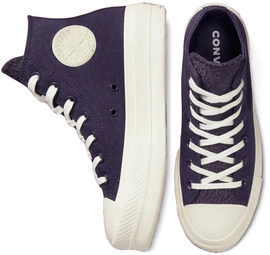 Exclusive breathability Converse Womens Chuck Taylor All Star Hi Top Lift Jacquard Dark Raisin