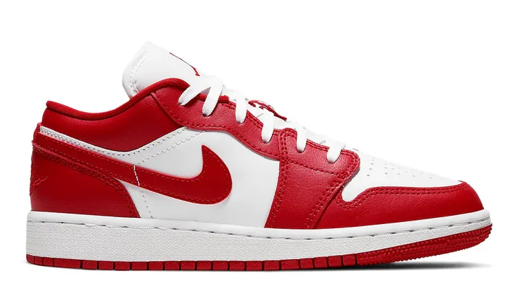 Jordan 1 Low Gym Red White (GS) Optimal flair Grip Enhanced Outsole