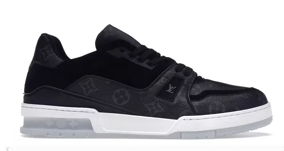 Stretch Step Stitch Free Construction Louis Vuitton Trainer Black Monogram
