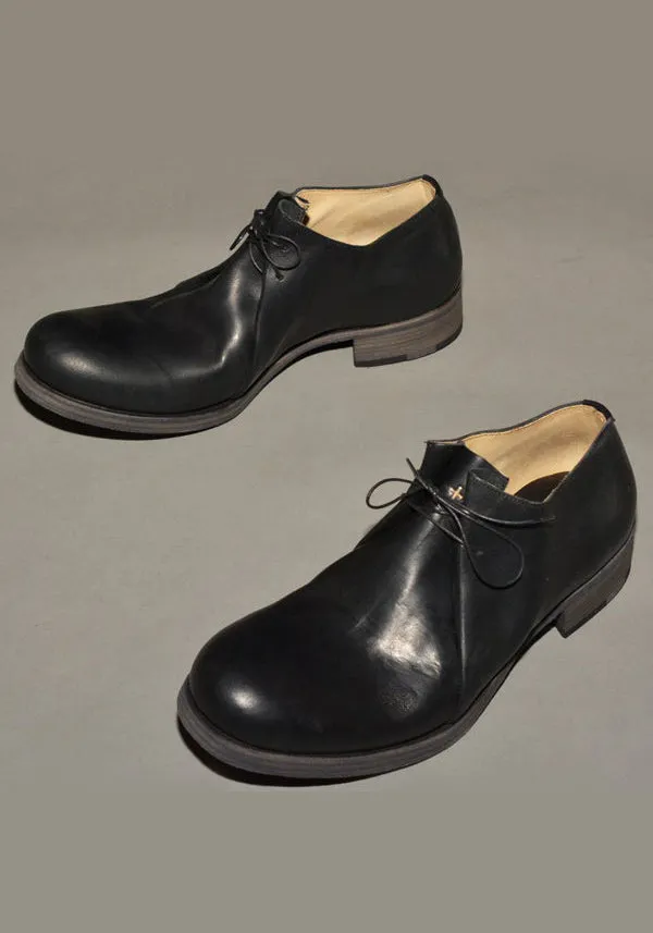 Modern Style m.a  by Maurizio Amadei DOUBLE FOLD HORSE LEATHER SHOES BLACK