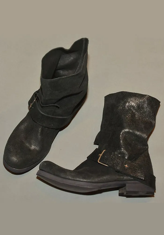 Day Runner Odor Control Lining m.a  by Maurizio Amadei MENS LEATHER BUCKLE BOOTS BLACK