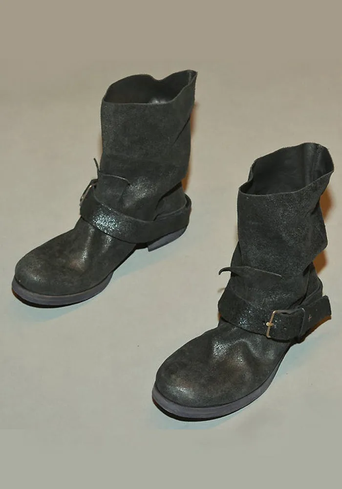 Abrasion Resistant Guardrails m.a  by Maurizio Amadei MENS LEATHER BUCKLE BOOTS BLACK