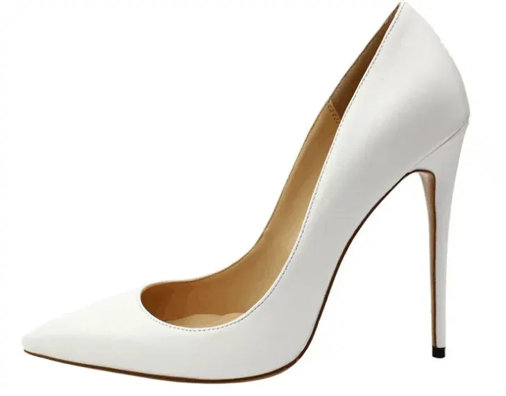 Max Motion 2025 New Arrival Matte Black Sexy 12cm 10cm Woman High Heels Pointed Toe Shallow Stilettos Pumps Work Ladies Dress Shoes