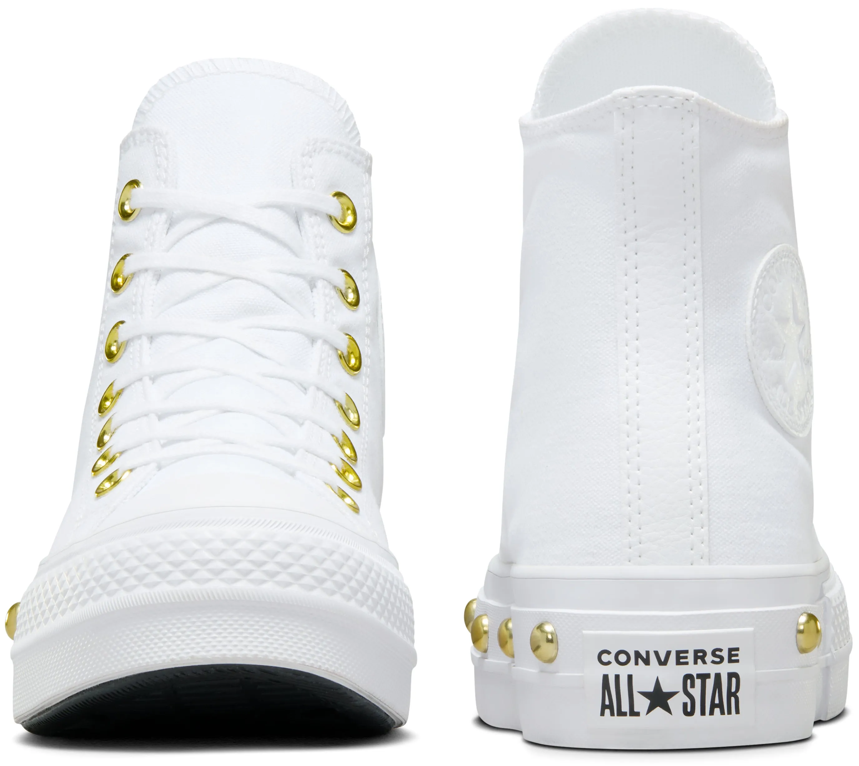 Converse Womens Chuck Taylor All Star Hi Top Lift White/ Gold Core Design