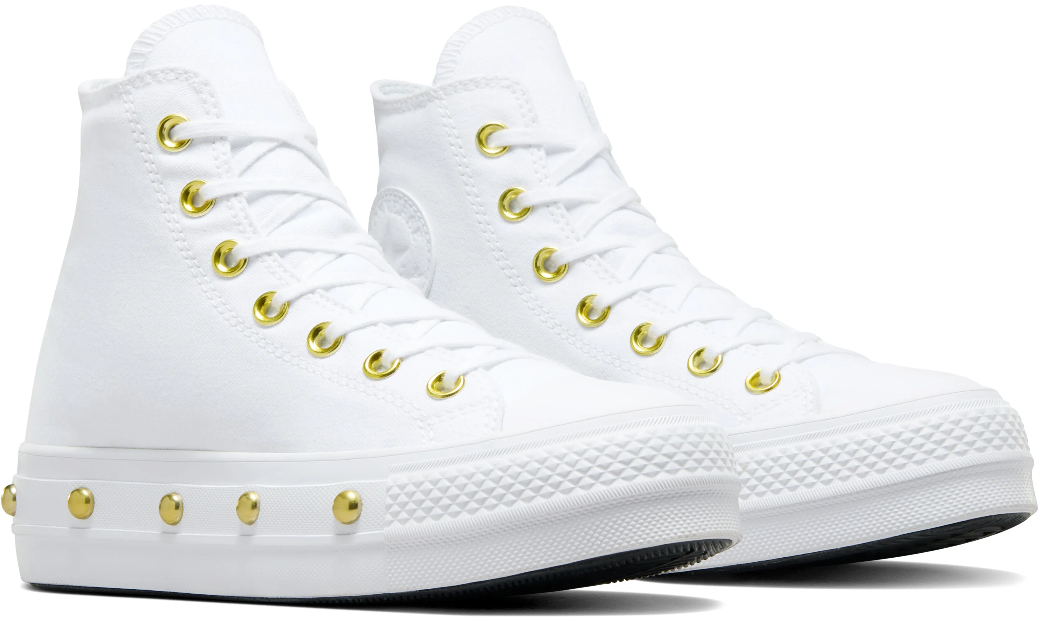 Walk Tech Rollbar Stabilizer Converse Womens Chuck Taylor All Star Hi Top Lift White/ Gold