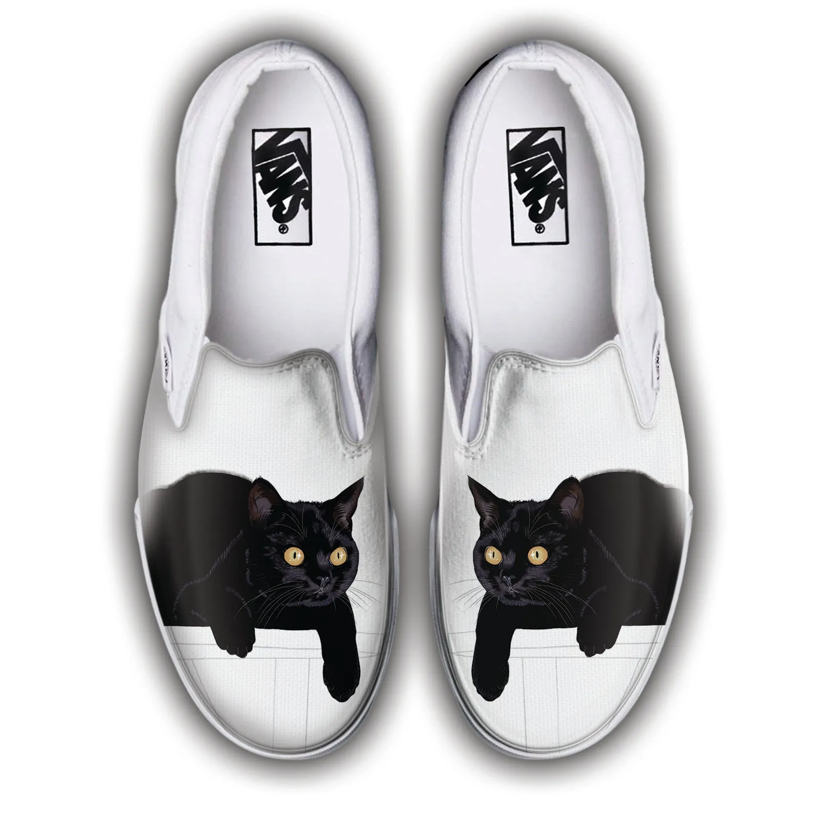 Comfy Movement Shoes Active Slip Fit Baggins Original Slip-On Black Shorthair Cat