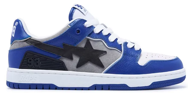 Reinforced Heel Support Comfort Walk A Bathing Ape Bape SK8 Sta Blue Grey