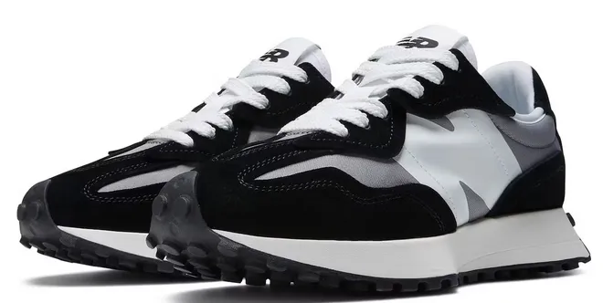 Biodegradable Components Ultra Low Profile New Balance 327 Black Shadow Grey